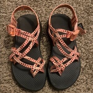 Chaco Pink and Black Strappy Sandals
